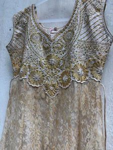 Royal Gold Embroidered Anarkali Kurti