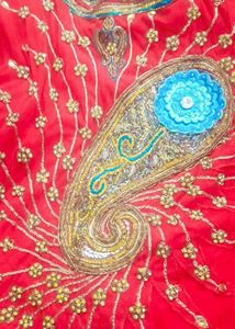 Stunning Red Ethnic gown with Intricate Embelli