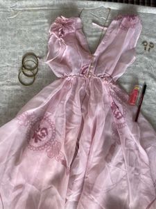 y2k Beautiful Pink Ethnic Gown