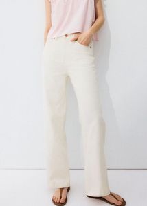 Cream straight leg jeans