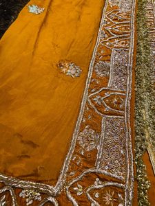 Organza Hand-Embroidered Bridal Lehenga
