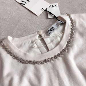Zara Sweater with Embellished Neckline