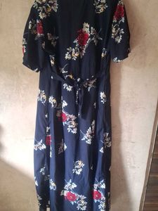 Floral Print Button-Up Gown