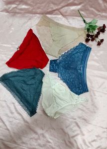 5 panty combo Lace Trimmed Pant