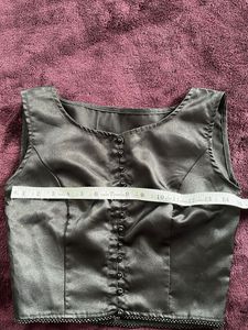 Satin Blouse with Button Detail