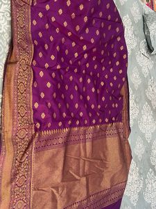 Purple Banarasi Silk Saree