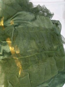Green Marble Print Dress with Dupatta