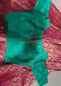 Elegant Green and Pink Silk Legenga Choli