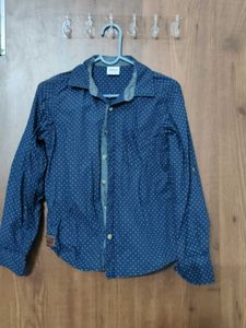 Boys blue polka dot shirt
