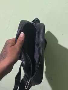 Classic Black Faux Leather Crossbody Bag
