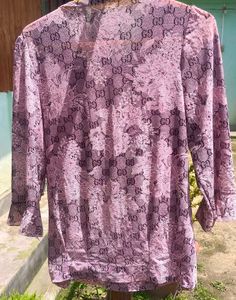 Elegant Lace Blouse with Floral Print