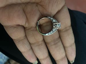 Elegant Silver Ring with Sparkly Stones