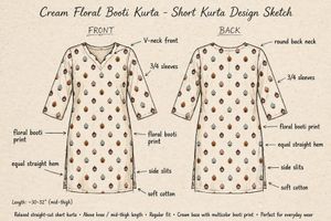 Cream Kurta with Print
