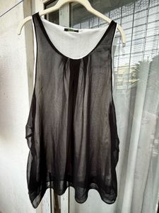 Sheer Black Sleeveless Top