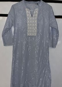 Sparkling Striped Light Blue Kurta