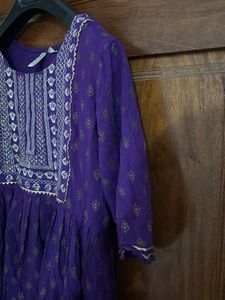 Purple Embroidered Kurta