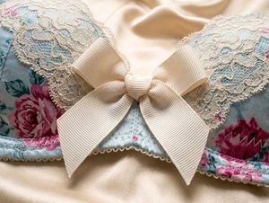 Light Blue Underwired  Floral Lace Bra