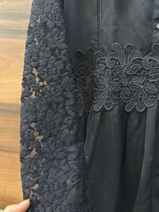 Elegant Black Lace Sleeve Dress