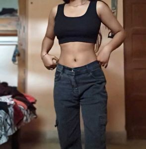 Black Cropped Tank Top