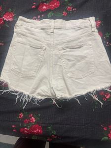 OLD NAVY Cream Denim Cut-Off Shorts