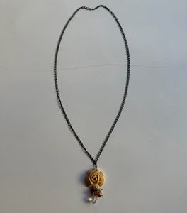 Classic Cream Rose Long Pendant Necklace
