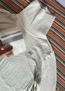 Cream High Neck Sweater