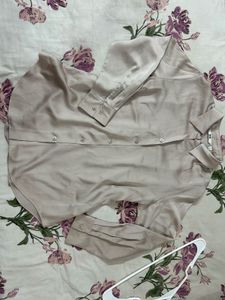 Elegant Beige Button-Up Shirt