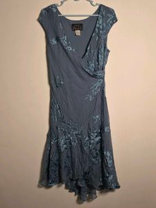 90s Alex Evenings Silk Beaded Dress