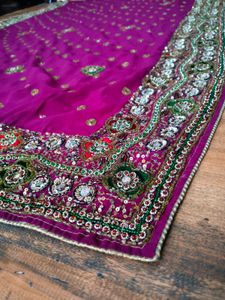 y2k purple heavy handwork saree..