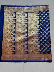 New Banarasi Silk Shalu Saree with blouse piece