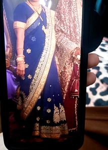 Royal Blue Embellished Saree with Blouse