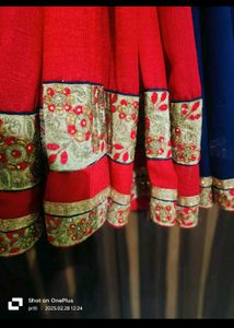 Blue and Red Saree