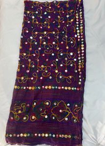 Purple Mirror(sequin) Work Dupatta