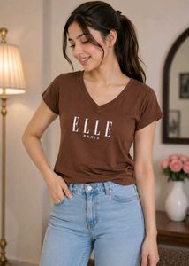 ELLE Paris V-Neck T-Shirt