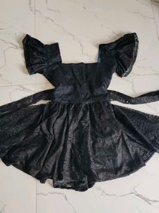 Elegant Black Lace Fairycore Dress