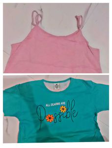 Cute Teal Graphic Tee &amp; Pink Mini Dress