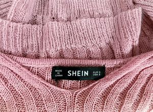 Pink Ribbed Knit Crop Top