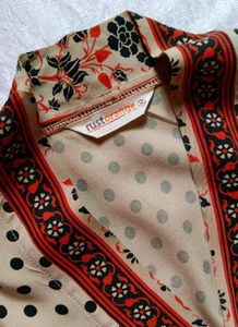 Rustorange A-line Dress(Beige)