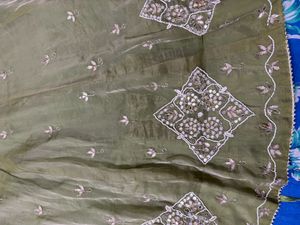 Unstitched Green Lehenga and Duppatta