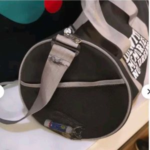 45.Black Duffel Bag with Quote