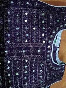 Sparkly Purple top and lehanga skirt set