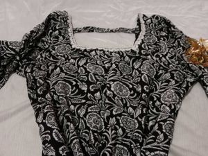 Floral Print black kurti