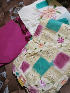 Embroidered dress piece Set with Dupatta
