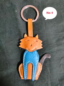 Imported Pure Leather CAT/MEOW/KITTEN Keychain