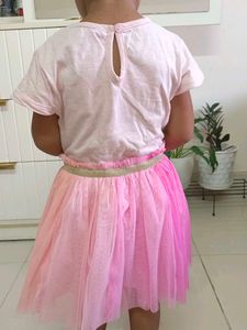 Girl's Pink Butterfly Tulle Dress