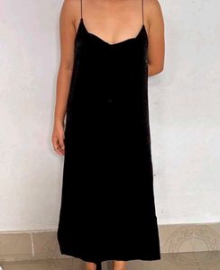 Elegant Black Velvet Slip Dress