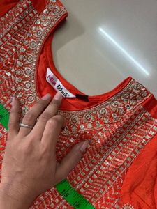 Orange Embroidered Kurta Set
