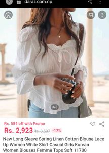 Korean White Long Sleeve Tie-Front Top