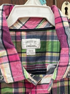 Colorful Plaid Long Sleeve Button-Up Shirt