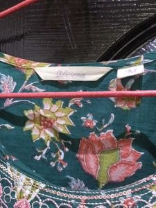 Embroidered Green Floral Kurta Set